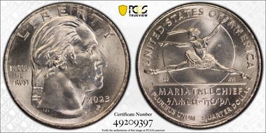 2023-P 25C Maria Tallchief MS65
