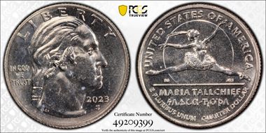 2023-S 25C Maria Tallchief MS65
