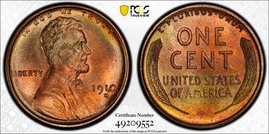 1910-S 1C MS67+ RD
