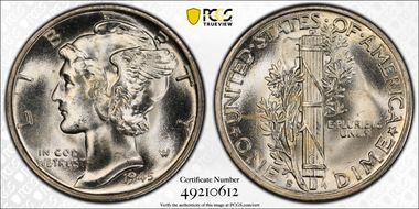 1945-S 10C Inverted S, FS-504 MS65FB