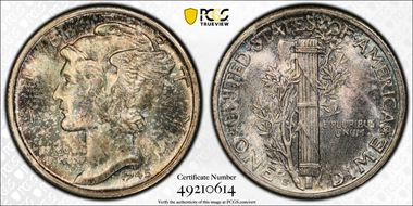 1945-S 10C Inverted S, FS-504 MS66+ FB