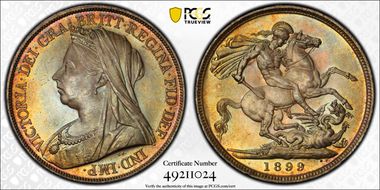 1899 Crown S-3937 LXIII Edge MS64