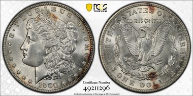1900 $1 VAM 16A, Two Olive Rev MS63