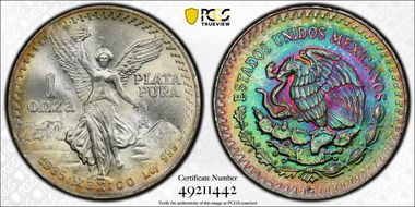 1985-Mo Onza Libertad Ag MS66