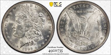 1892 $1 MS63