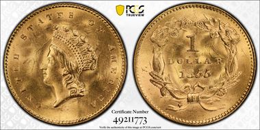 1855 G$1 MS66