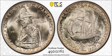 1921 50C Pilgrim MS66+
