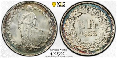 1952 B 1/2 Fr MS67