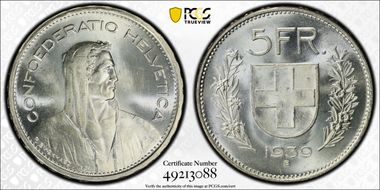 1939 B 5 Fr MS64