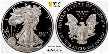 2003-W $1 Silver Eagle PR69DCAM