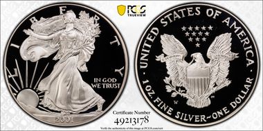 2001-W $1 Silver Eagle PR70DCAM