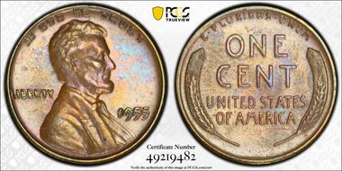 1955 1C Doubled Die Obverse MS62BN