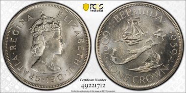 1959 Crown Colony Founding 350th Anniversary MS66