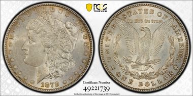 1878 7/8TF $1 Strong AU58