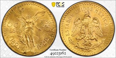 1922 50 Peso KM-481  Au MS62