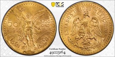 1924 50 Peso KM-481  Au MS63