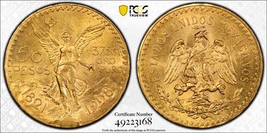 1928 50 Peso KM-481  Au MS63