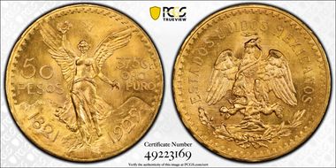 1929 50 Peso KM-481  Au MS64