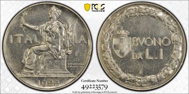 1922-R Lira AU58