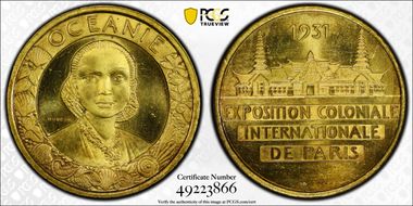 1931 Medal Colonial Expo Oceanie SP65