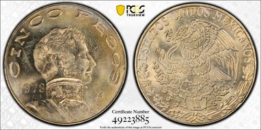 1978-Mo 5 Peso KM-472 MS64