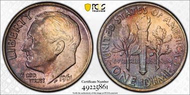 1961 10C MS66