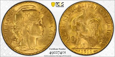 1911 20 Fr Gad-1064a F-535 Refrappe MS65