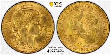 1912 20 Fr Gad-1064a F-535 Refrappe MS63