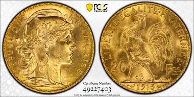 1913 20 Fr Gad-1064a F-535 Refrappe MS64