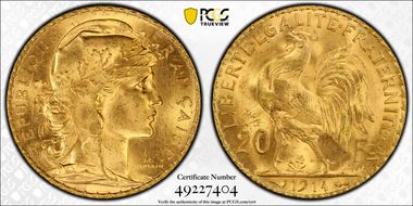 1914 20 Fr Gad-1064a F-535 Refrappe MS65