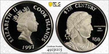 1997 $50 4th Century Constantine the Great PR68DCAM
