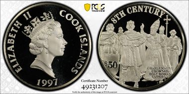 1997 $50 8th Century-Charlemagne Crowned Holy Roman Emperor PR69DCAM