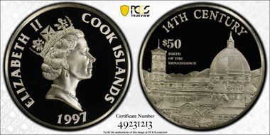 1997 $50 14th Century Birth of the Renaissance PR69DCAM