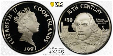 1997 $50 16th Century William Shakespeare 1564-1616 PR69DCAM