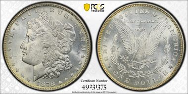 1878 7/8TF $1 Strong MS62