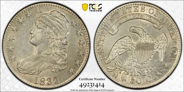 1832 50C Small Letters AU55