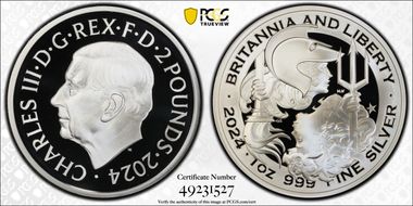 2024 £2 Britannia & Liberty 1oz Ag PR69DCAM