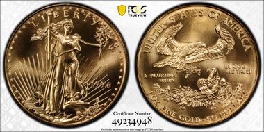 1994 $50 Gold Eagle MS70PL