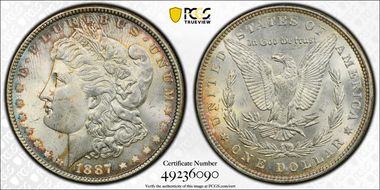 1887 $1 MS65+