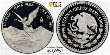 2008-Mo 1/2 oz Libertad Ag PR68DCAM
