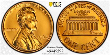 1960 1C Small Date PR67RD