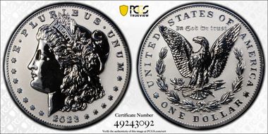 2023-S $1 Morgan Dollar Rev PR Two-Coin Reverse Proof Set PR68