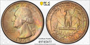 1943-S 25C MS67