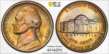 1938-D 5C Jefferson MS68