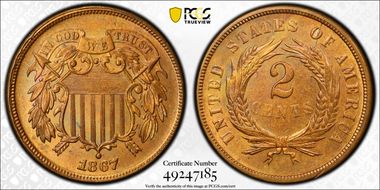 1867 2C MS65RB