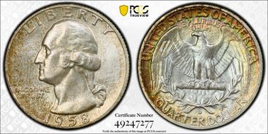 1958-D 25C MS66