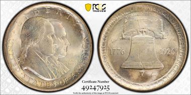 1926 50C Sesquicentennial MS65