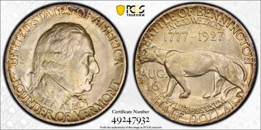 1927 50C Vermont MS66+