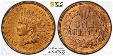 1866 1C MS65RB