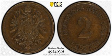 1874-H 2 Pfg AU50BN